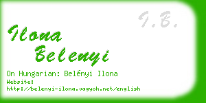 ilona belenyi business card